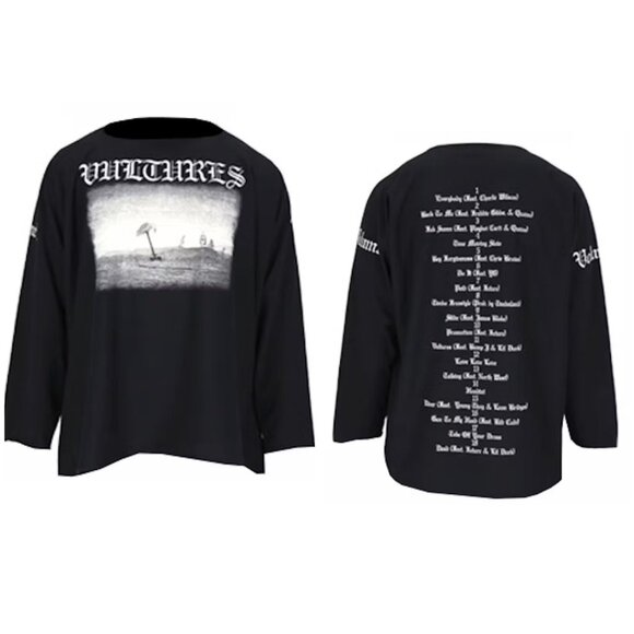 Yeezy Kanye West Gosha Vultures Sweatshirt Size 2 M-L Black Oversize Long Sleeve - Picture 2 of 16